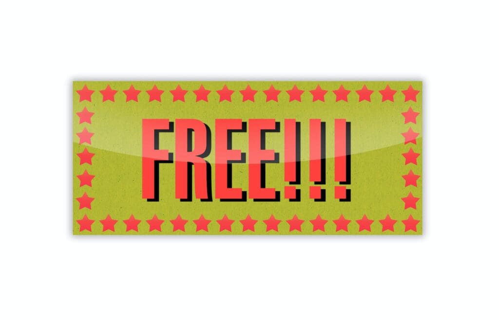 free sticker isolated on white