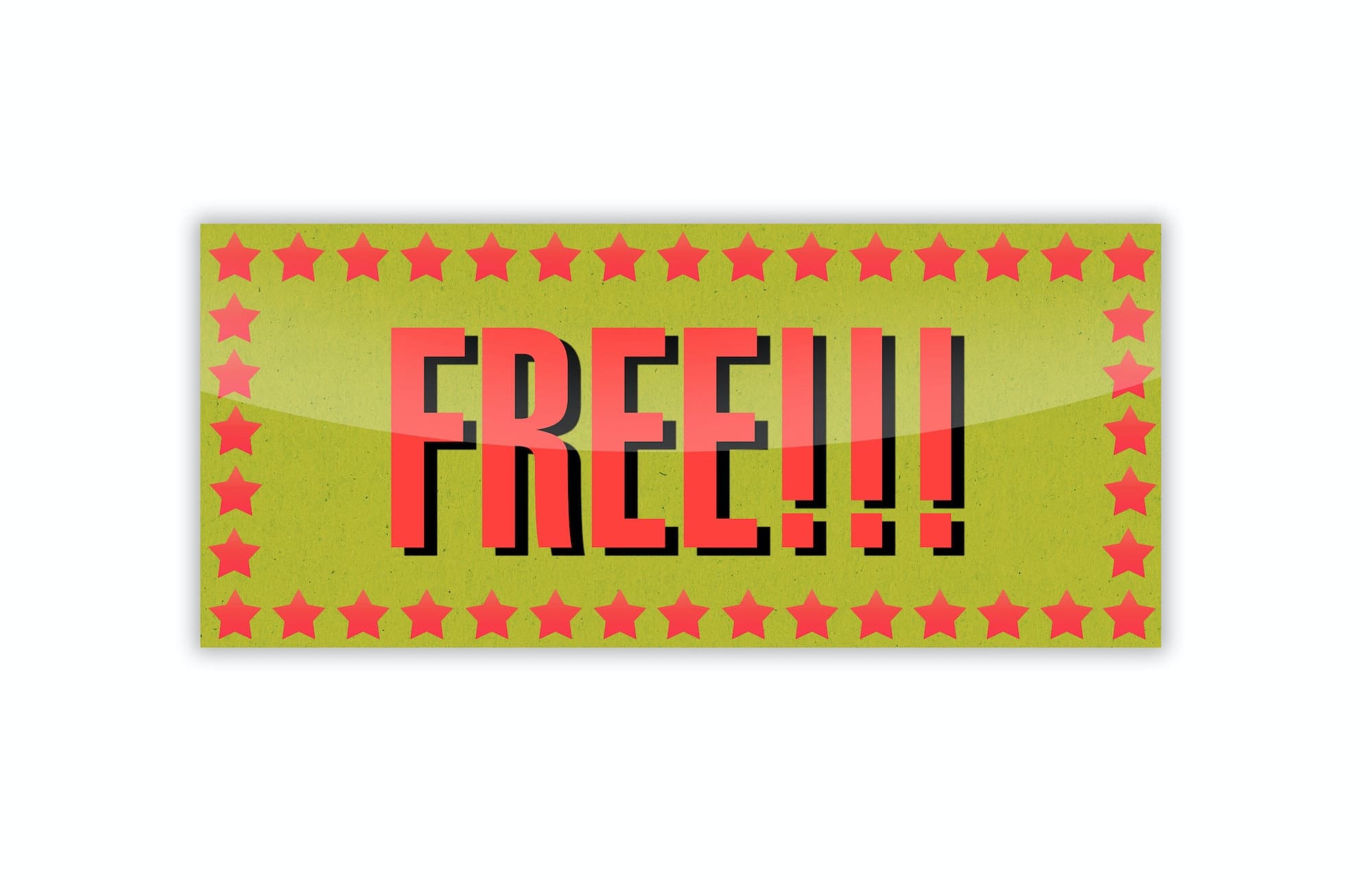 free sticker isolated on white